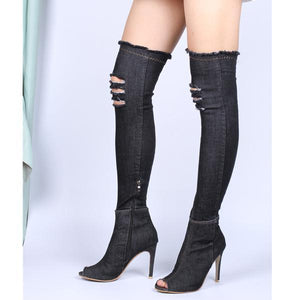 High Heel Jeans Boots - Jubicka